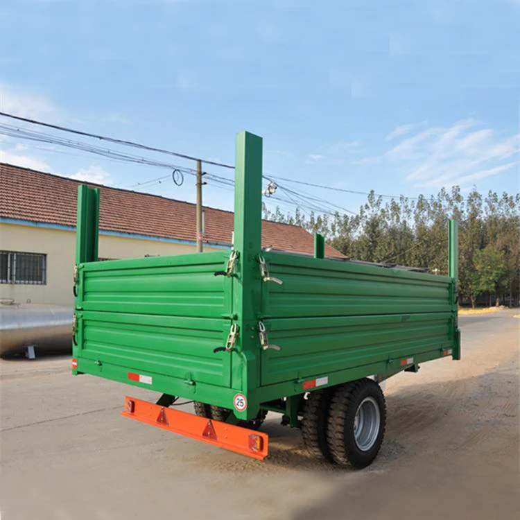 3 Ton 4 Ton 5 Ton High Quality Single Axles Self-unloading Agricultural Dump Trailers Tractor Trailer