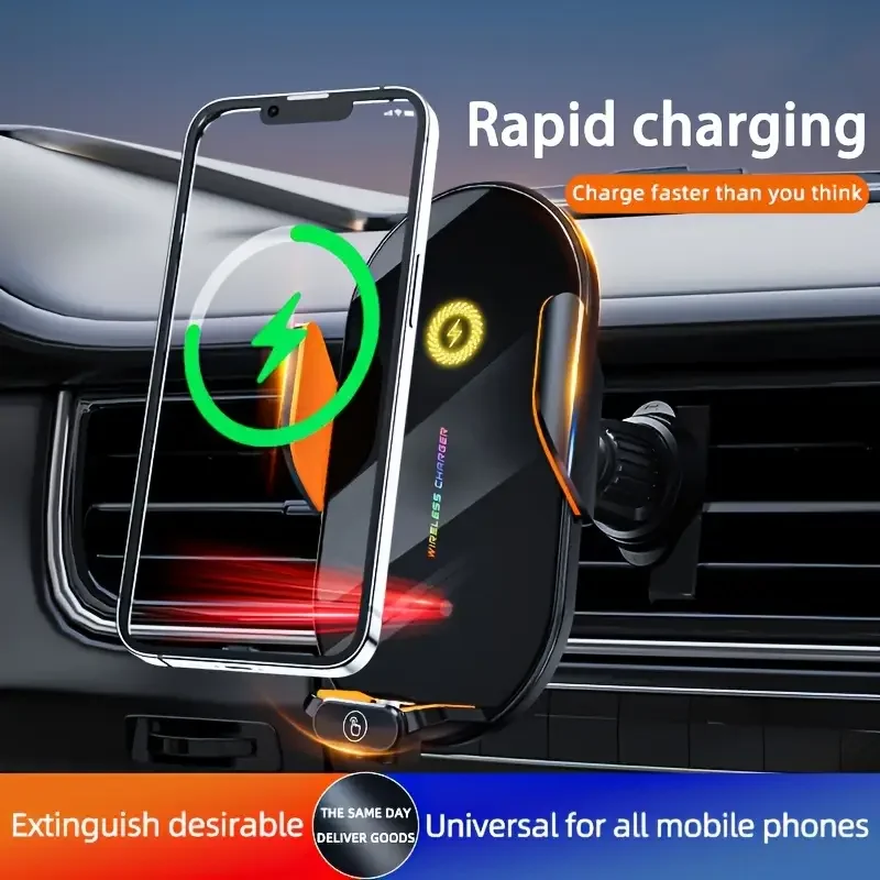 66W Smart Car Wireless Charging Holder Universal Auto Car Phone Holder  with Air Vent Mount for All Mobile Phones