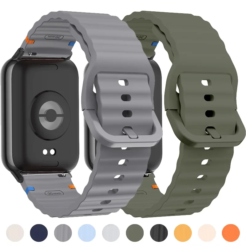 Wave Pattern Silicone Strap for Xiaomi Mi Band 8 Pro/9 Pro Sports Replacement WristBand for Xiaomi Redmi Watch 4 Accessories