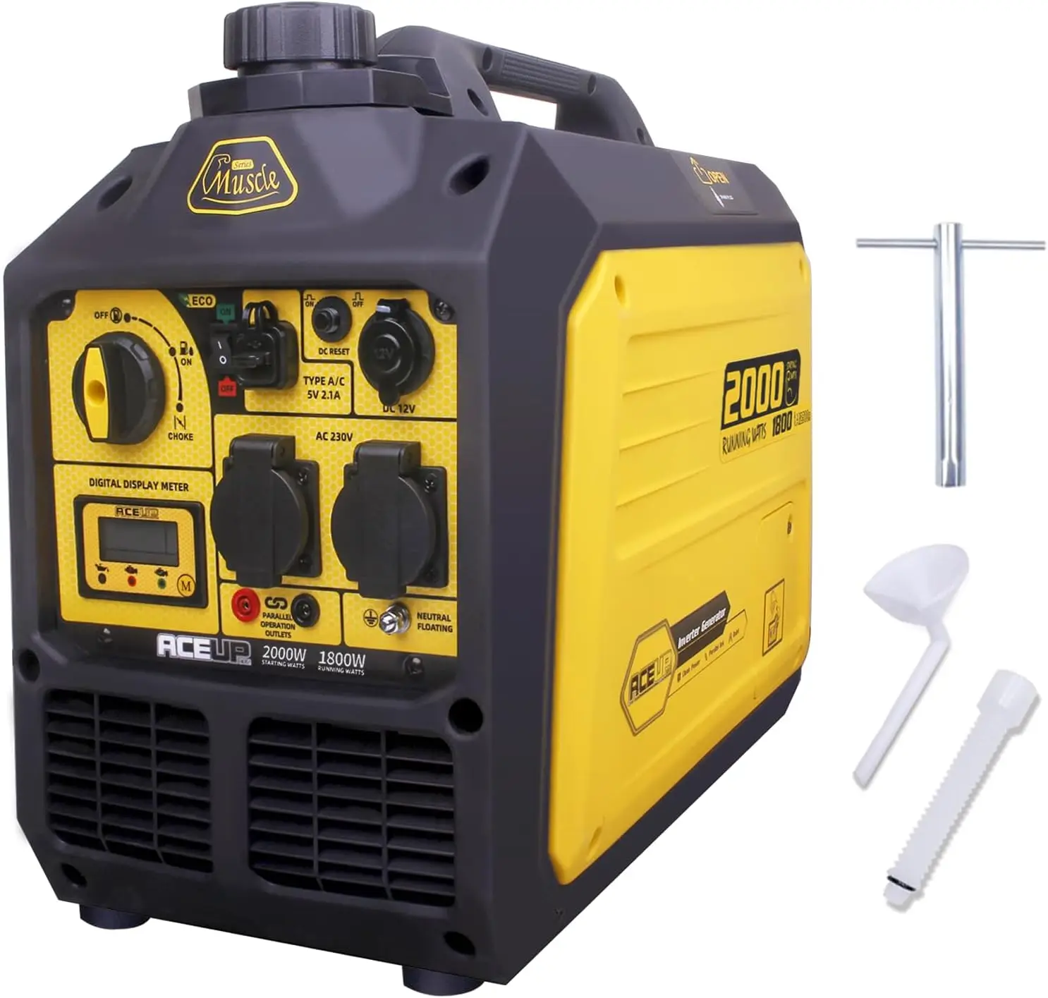 Generatore Inverter Portatile Aceup Energy 2000 Watt, Generatore a Benzina a Onda Sinusoidale Pura Silenzioso e Leggero per Casa, Campeggio