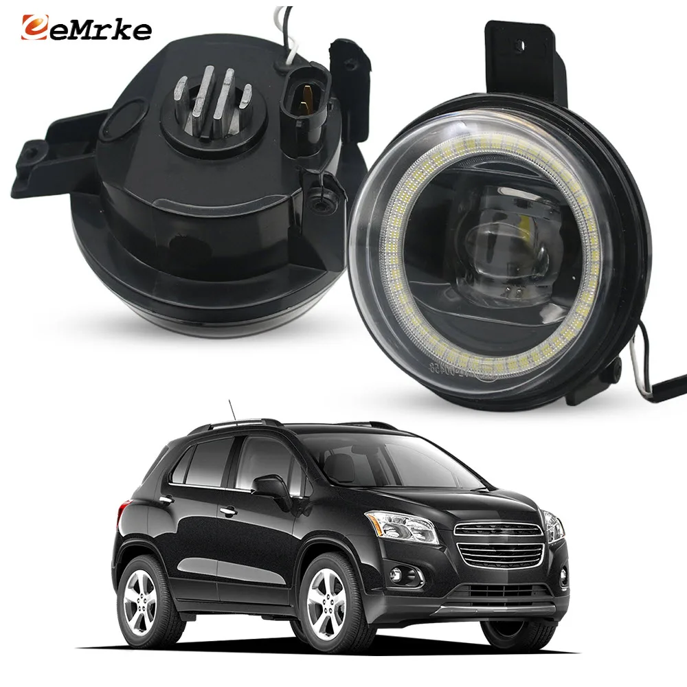 

Белые светодиодные противотуманные фары Angel Eye для Chevrolet Trax / Tracker 2013-2016, дневные ходовые огни (ДХО) PTF с прозрачными линзами