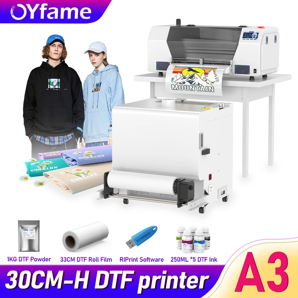 

OYfame A3 DTF Printer Impresora DTF Textil A3 For Epson XP600 DTF Printer A3 t shirt Printing machine For Clothes Fabric Jeans
