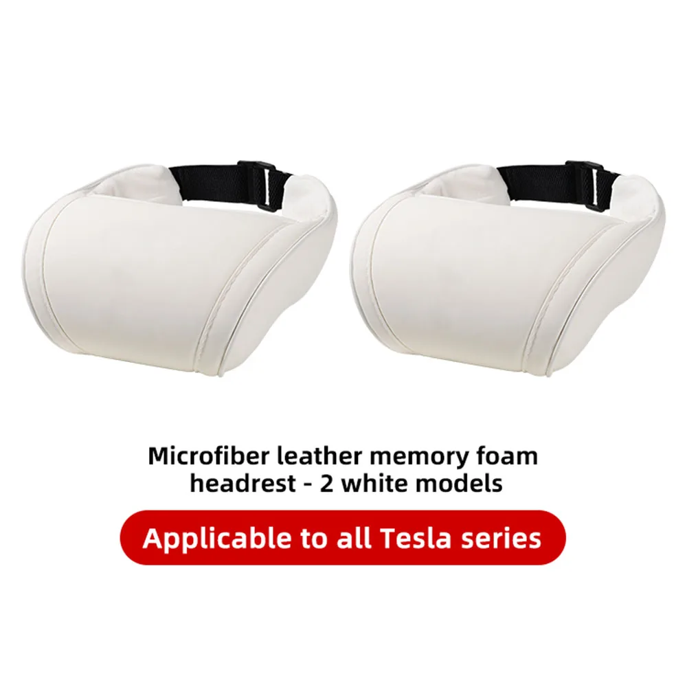 YZ Sitz Kopfstütze Reise Rest Nackenkissen Für Tesla Modell 3/Y/X/S PU Leder Nackenkissen Memory Foam Kissen Auto Zubehör
