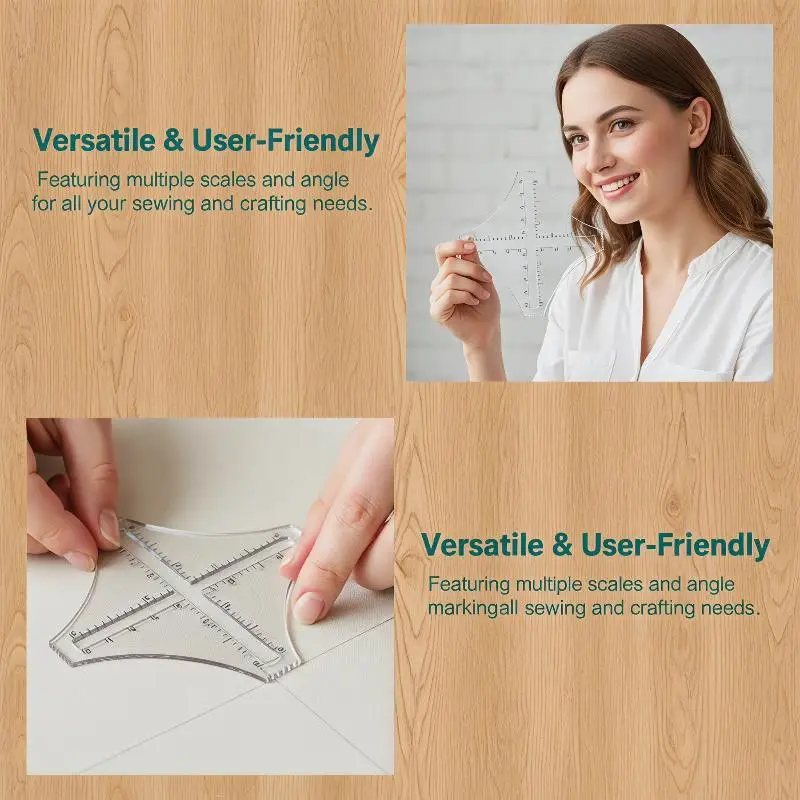 Acrylic Transparent Density Ruler Knitting Gauge Counter Weaving Sweater Gauge Measurement Knitting Tools Patchwork Sewing Tools
