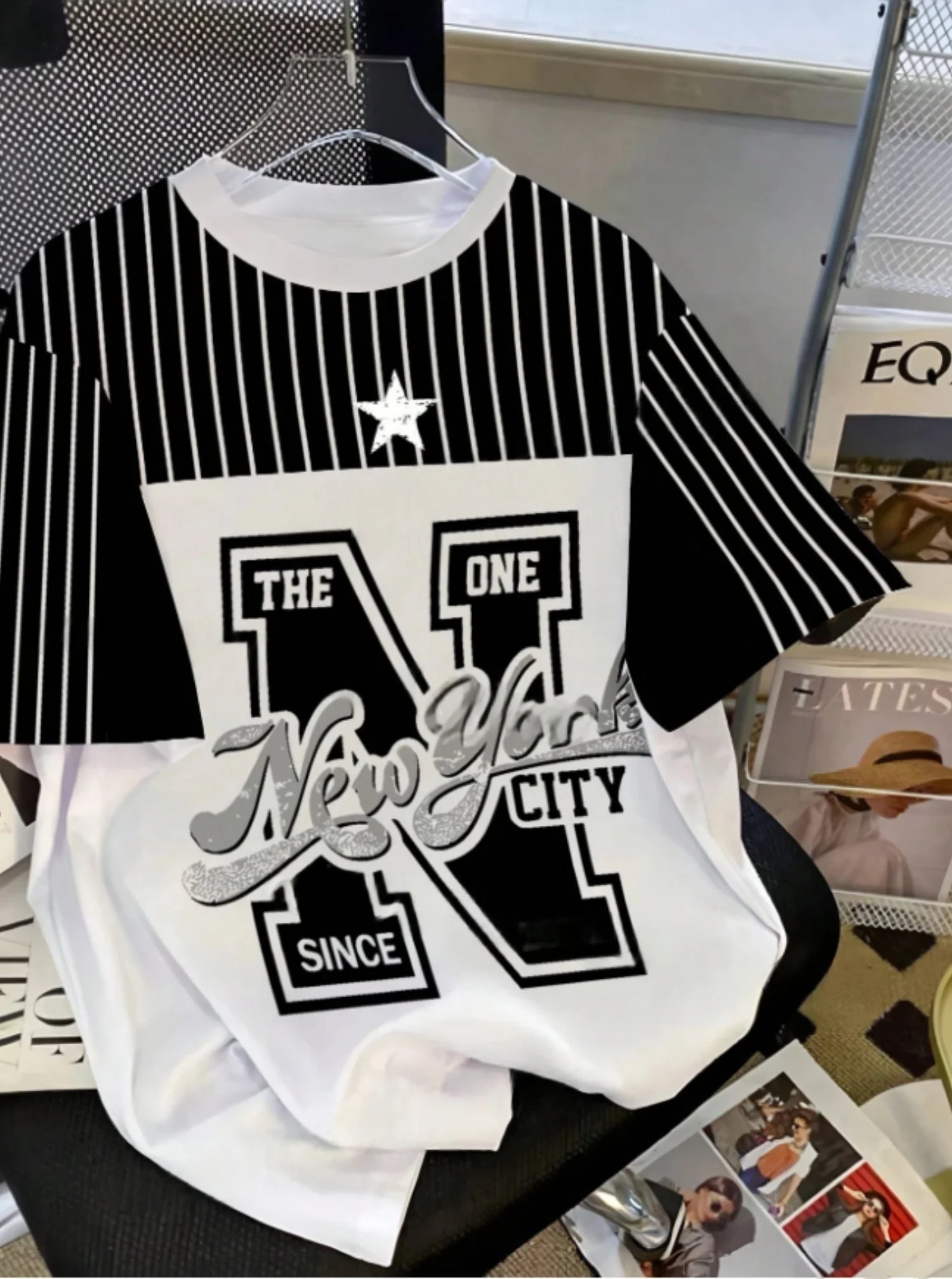 

Летняя индивидуальная американская повседневная женская футболка с буквами и цифровым принтом, женская пляжная футболка большого размера для девочек, свободный топ с короткими рукавами