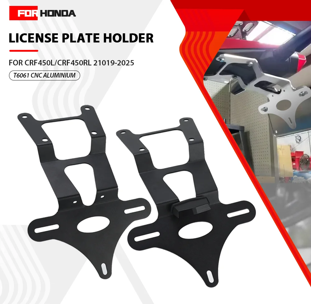 For HONDA CRF450L CRF450RL 2019 2020 2021 2022 2023 2024 2025 License Plate Holder Bracket Rear Tail Tidy Fender Eliminator Kit