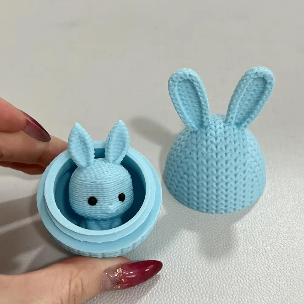 Modern Easter Art 3d Printed Easter Bunny Egg Prefilled Easter Basket Stuffers Decorative Bunny Egg for Home Office Desk Display