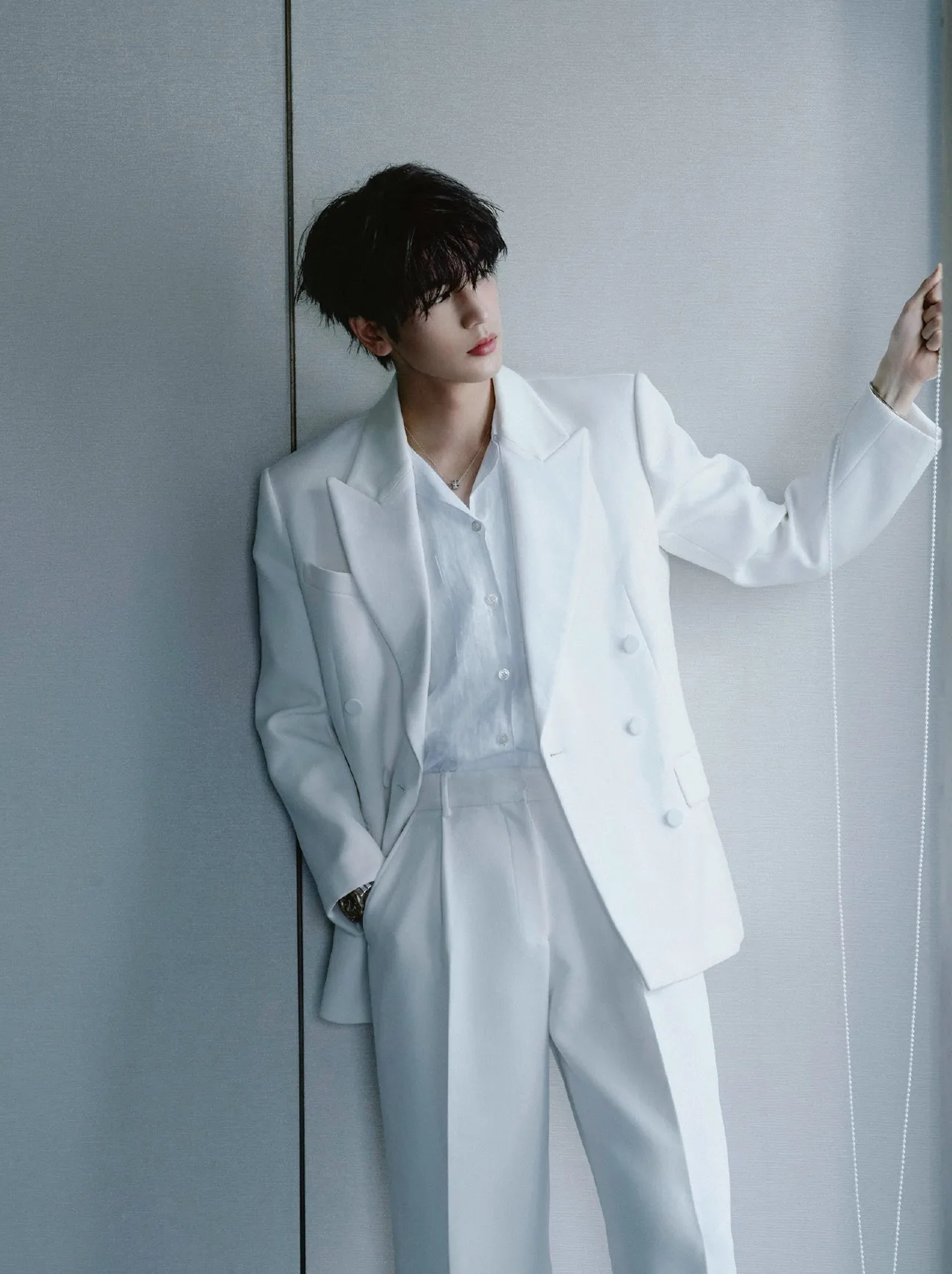 

Повседневный белый пиджак для мужчин свободного кроя Haome Sli, весна-осень, универсальный, с длинным рукавом, на одной пуговице, однотонный