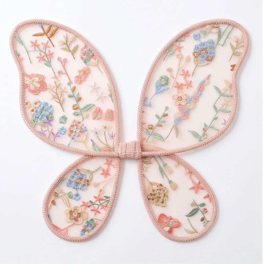 Floral Embroidered Butterfly Wings