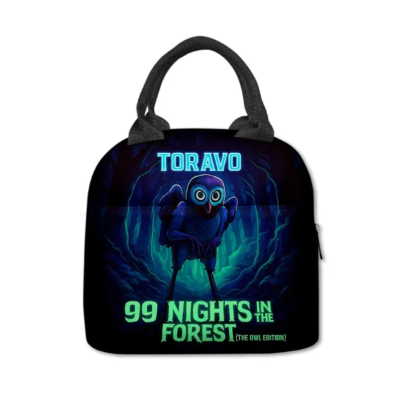 Nuevo juego 3D Roblox 99 noches en el bosque bolsa de almuerzo Anime bolsa de comida portátil para niños Kawaii viaje escolar almuerzo Picnic bolsa de cena