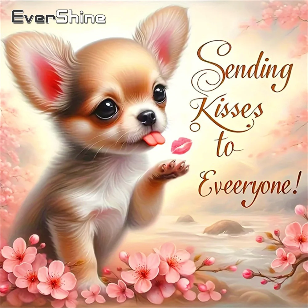 Evershine 5D Kreuzstich Tier DIY Kit 11CT gedruckt Leinwand Hund Stickerei liefert Text Bild Neuheiten Kind Geschenk