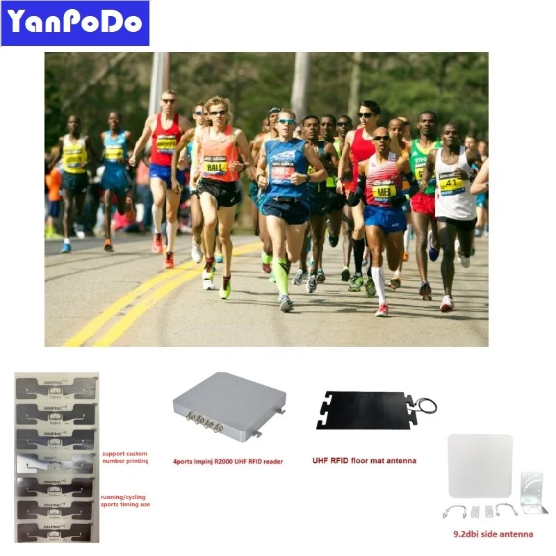 UHF RFID Chip do pomiaru czasu, zawieszka typu dogbone, podobna do Smartrac, 860-960MHz, daleki zasięg, EPC Gen2 Ucode 8, naklejka piankowa do maratonów, 100 sztuk