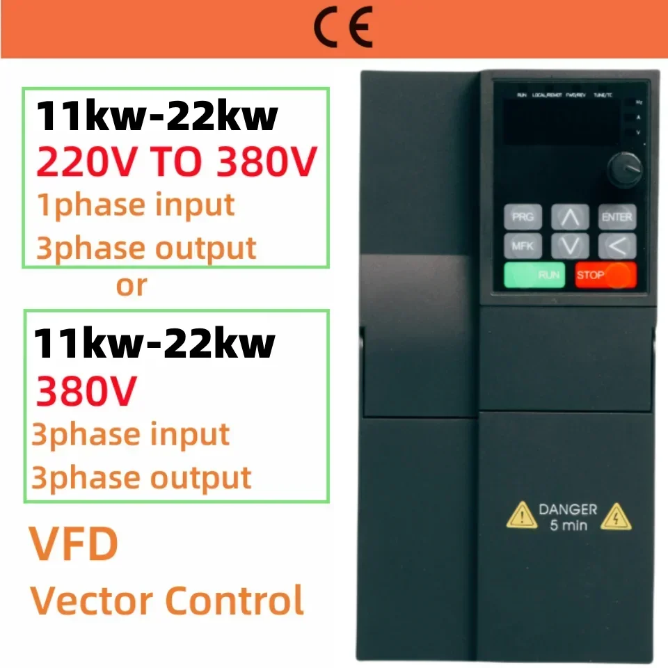 11KW 15KW 22KW 220V TO 380V Economical VFD Variable Frequency Drive Converter Inverter 11KW 15KW 18.5KW Motor Speed Controller