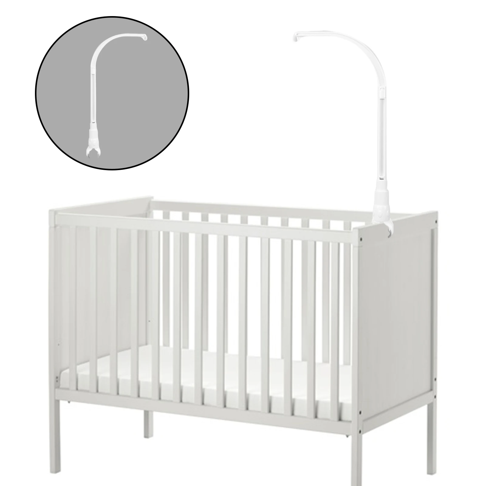 Culla Mobile letto supporto ing letto campana staffa Nursery culla girevole Stent Set decorazione carillon bianco