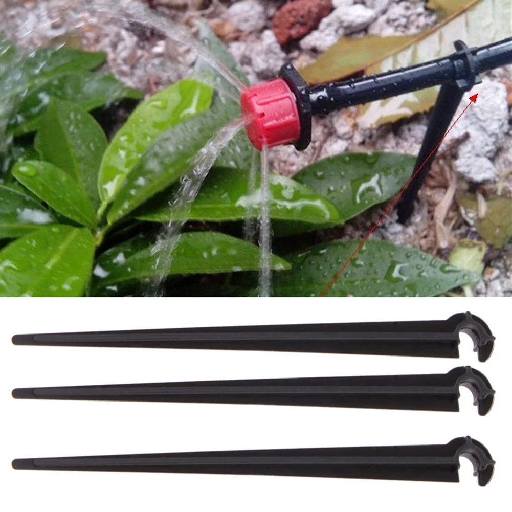 50-100PCS Durable 1/4\'\' C-type Hook Fixed Stem Support Holder Stakes for 4/7mm Hose Flowerpot Drip Irrigation Fitting Greenhouse