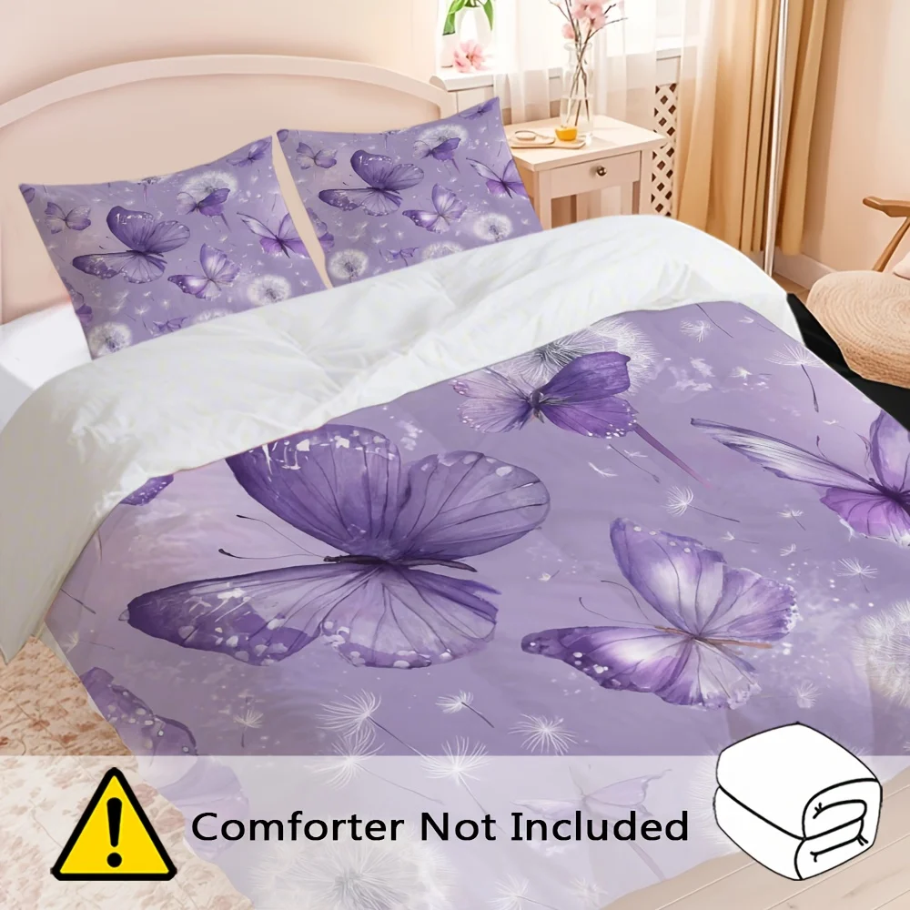 2D ultra-soft digital print duvet cover set, includes three-piece set with pillowcase and duvet cover, featuring a dreamy sky watercolor design. Does not include filling. The fabric is soft and comfortable, suitable for bedrooms, hotels, renowned hotels, and school dormitories. 1*duvet cover + 1/2 pillowcase
