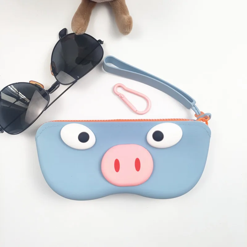 Портативный водонепроницаемый устойчивый к падениям силиконовый футляр для очков, легко хранить, оснащенный подвесной ручкой, подходящий подарок для путешествий, свинья