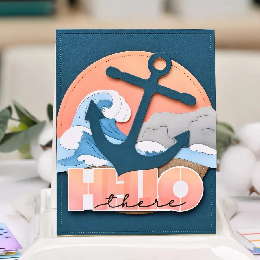 Matrices de découpe en métal, vagues de mer, côte, pour bricolage, Scrapbooking, fabrication de cartes, pochoirs, gaufrage, décoration artisanale, nouvel arrivage 2025