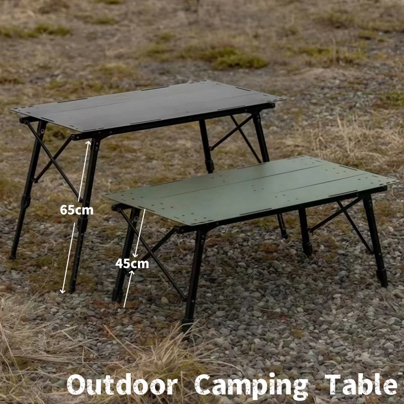 Outdoor All-terrain Folding Table 100% Aluminum Alloy High Load Bearing Camping Table Adjustable Height Tactical Table