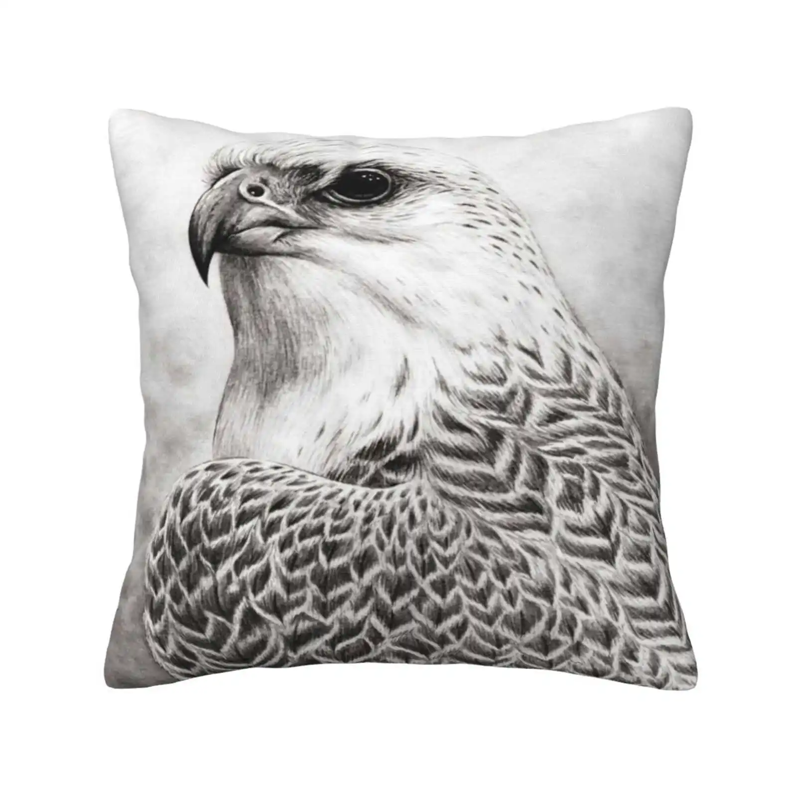 The Gyrfalcon Pillows Case Bedroom Home Decoration Gyrfalcon Black And White Greyscale Proud Noble Feathered Portrait Bird Of