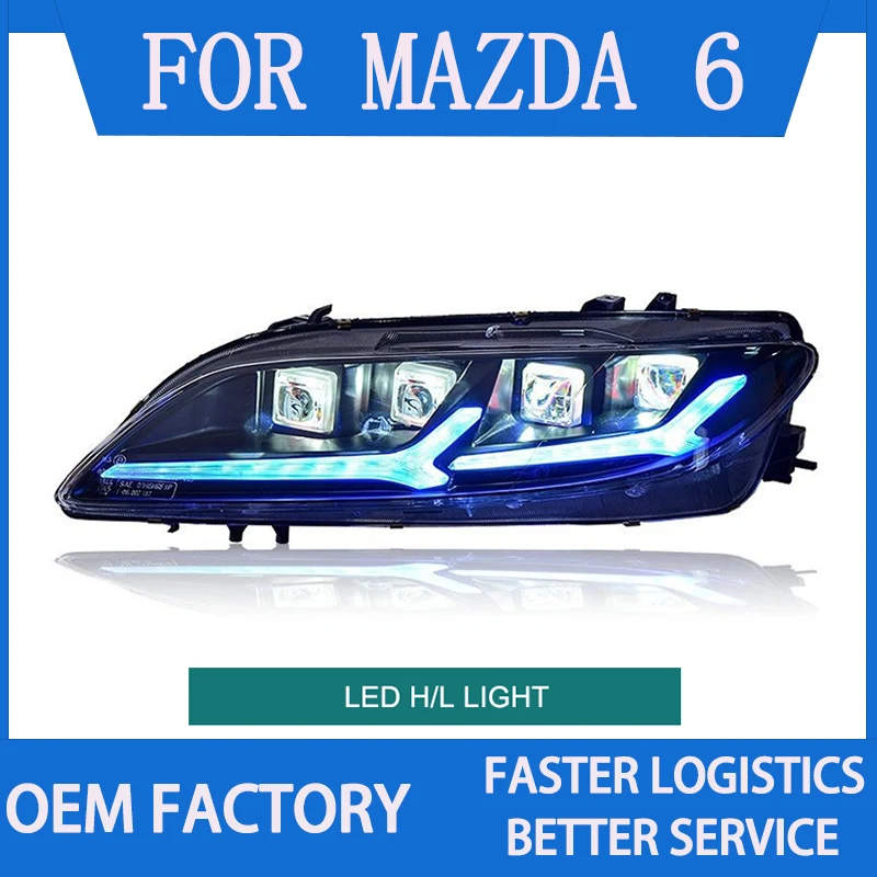 

1 Pair LED Headlight Assembly for Mazda 6 2003-2015 Headlight Plug and Play with LED DRL Dynamic Turning Projector Head Lamps