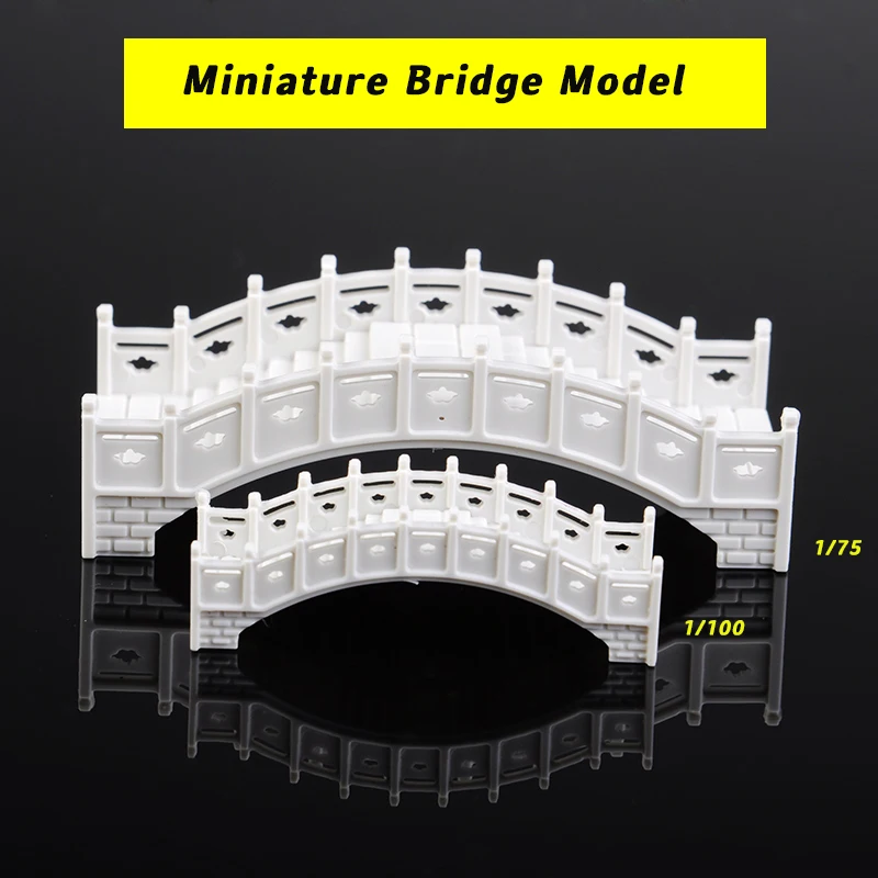 

1:75 1:100 Scale ABS Plastic White Assembled Bridge Model Scenery for Architecture Building Landscape Garden Decoration 1Piece