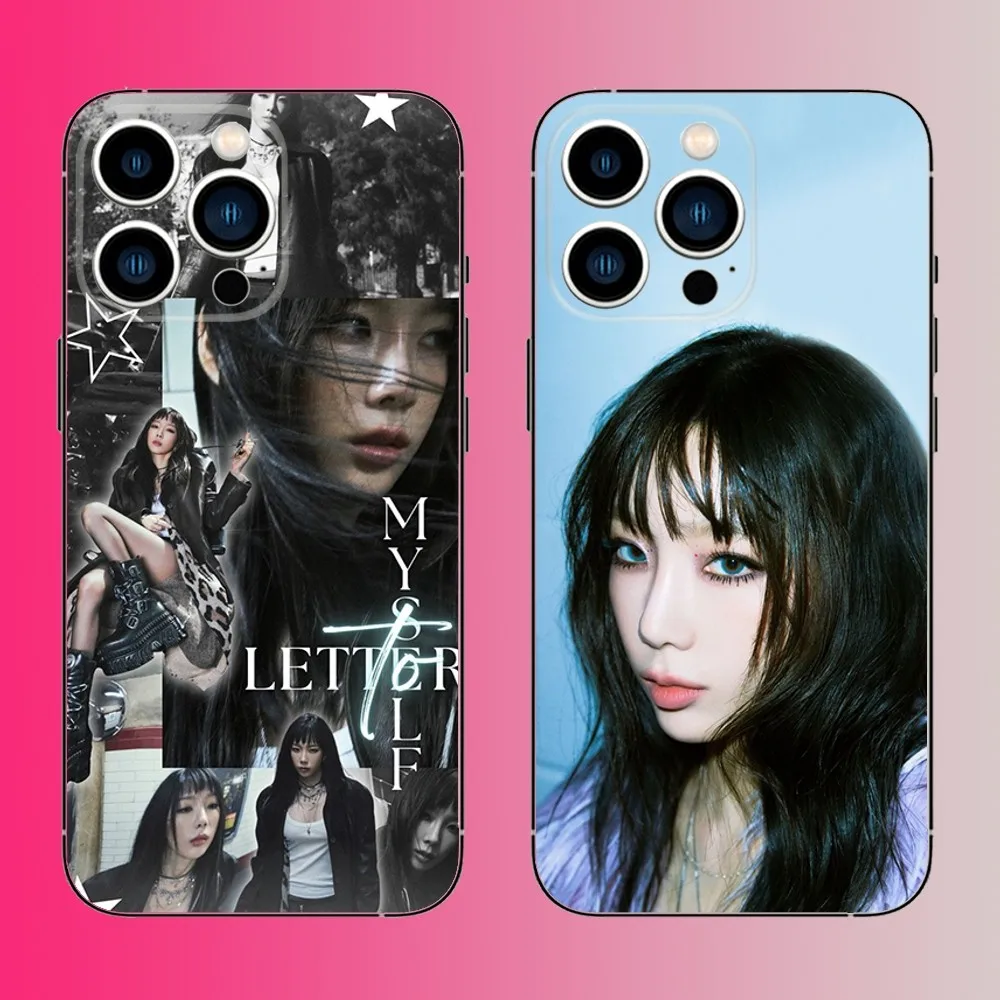 Kpop T-TaeyeonS K-Kim Letter To Myself Phone Case For iPhone 16,15,14,13,12,11,Pro,Max,Plus,Mini,XS,XR,8,7,S,SE Soft Black Case