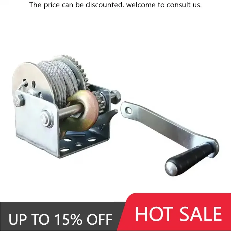 

1800lbs 304 Stainless Steel Hand Winch / Manual Mini Pulling Hand Winch Marine Rope Winch
