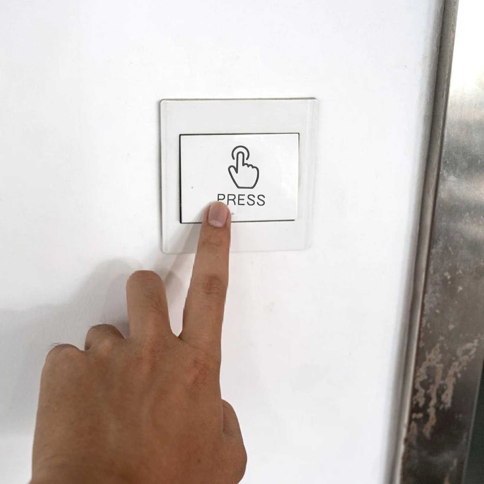 

24Pcs PVC Door Switch Press Stickers Reliable Material Simple Installation for Homes Offices and Public Buildings