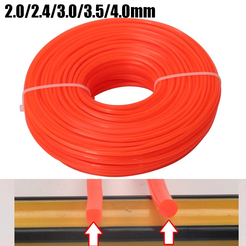 Linha de Nylon Trimmer Escova para Corte de Grama Redondo e Quadrado Corda de Erva Daninha Acessórios para Ferramentas Strimmer mm 2.4 mm mm 3.5 mm mm