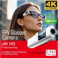 Mini Gafas FPV con Cámara 4K, Microcámara HD WiFi, Auriculares Inteligentes con Grabación de Video y Sonido, Aplicación WiFi