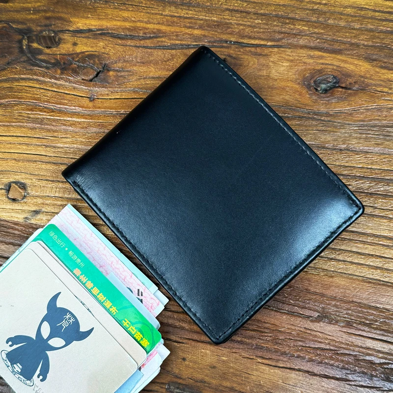 

Cow Leather Men Wallets with Coin Pocket Vintage Male Purse Function Black Genuine Leather Men Wallet with Card Holders
