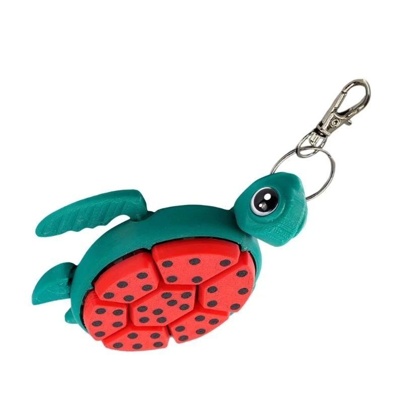 U13F السلاحف الفريدة الفاكهة الفاكهة المفاتيح الصحافة لعبة المفاتيح لدكورات كيس المدرسة للأطفال