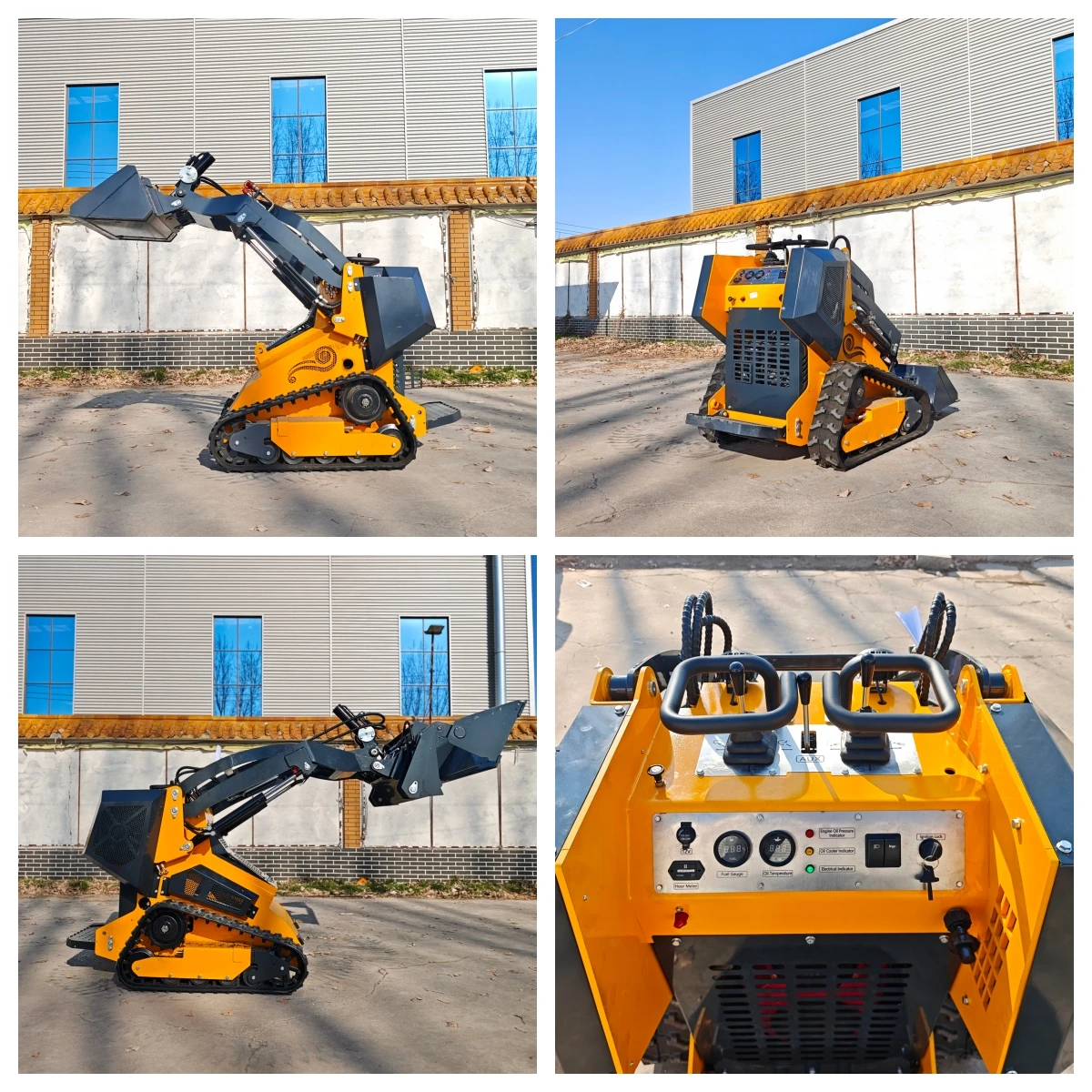 Mini Skid Steer Loader  Engine Crawler Track Loader With Log Gravel Handling Attachment for Farm Garden