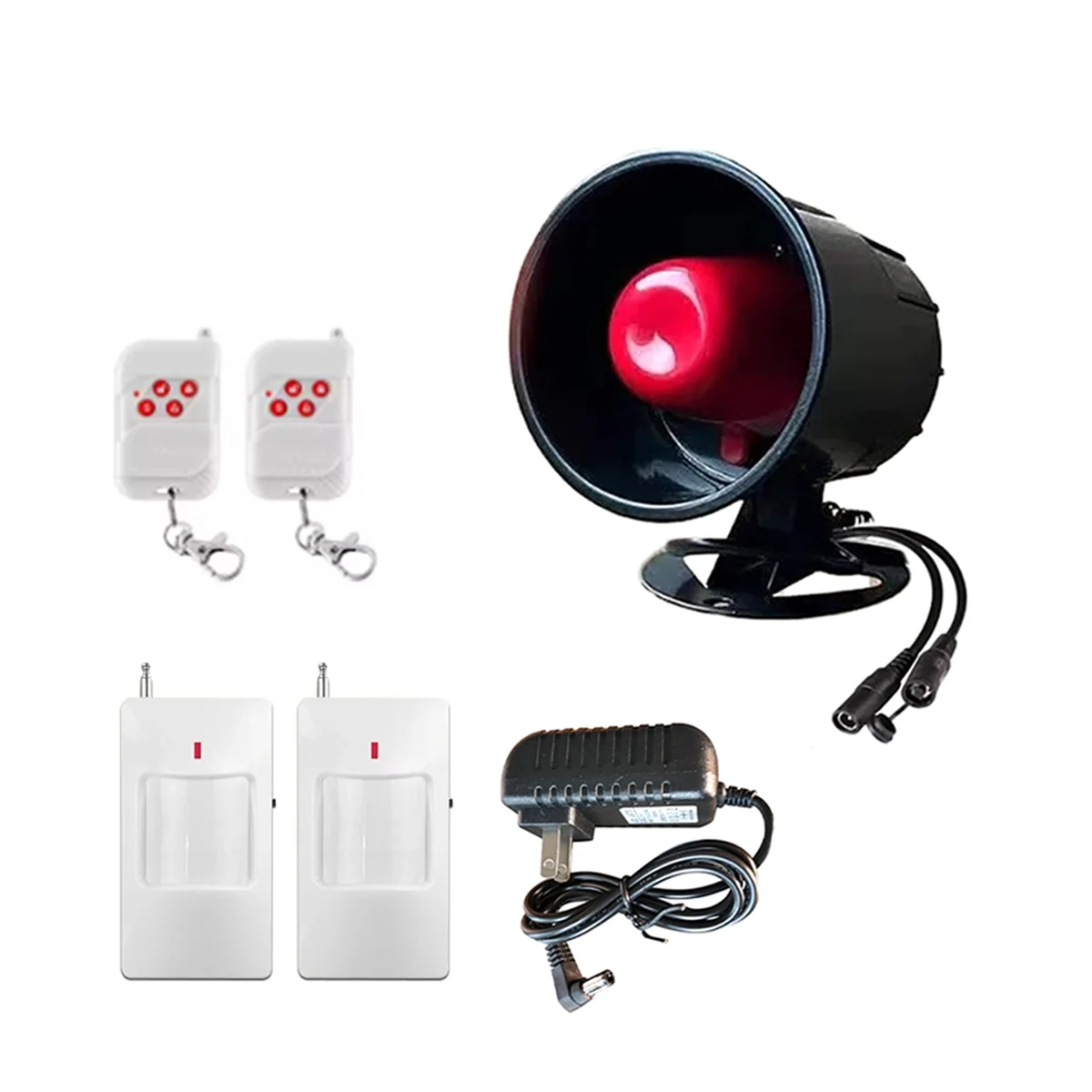 2025 + 433 ميجا هرتز نظام إنذار صفارة الإنذار اللاسلكية لأمن المنزل إنذار ضد السرقة مع أجهزة استشعار الأشعة تحت الحمراء طويلة المدى الولايات المتحدة التوصيل #2