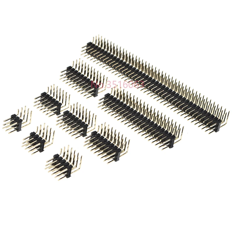 5PCS 90 degree Three Row Male 2.54MM Pitch Right Angle PIN Header Connector 3*2/3/4/5/6/7/8/10/20/40 PIN/P 3x/3/4/5/6/8/10/20/40