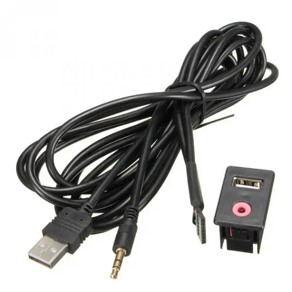 

Автомобильный/лодочный утопленный монтажный USB-порт 3,5 мм вспомогательный кабель свинцовая монтажная панель