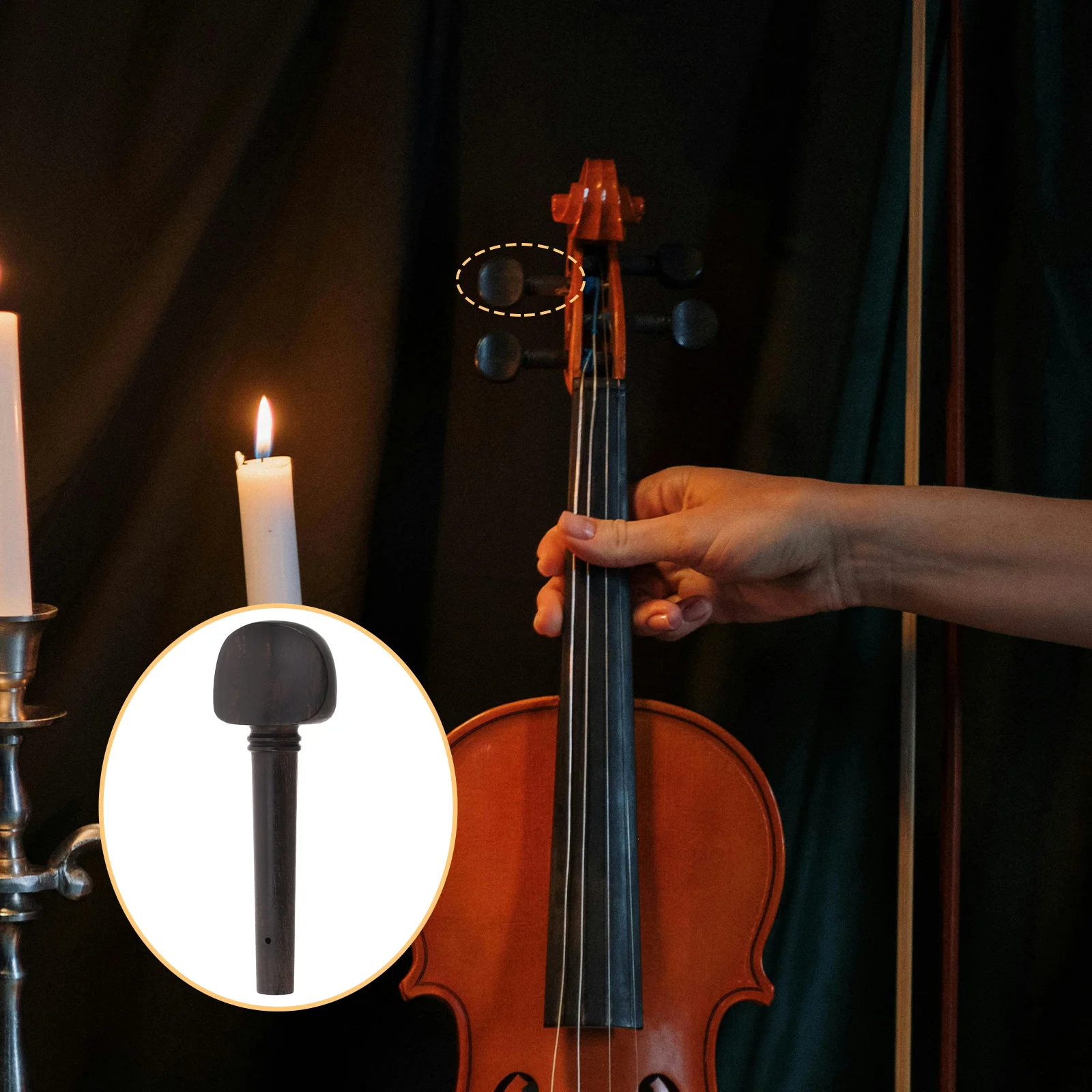 

4pcs Violin Tuning Pegs Wooden Replacement Parts For 3/4-4/4 Size Violins Sturdy Easy Adjustment Tuning Accessories Durable