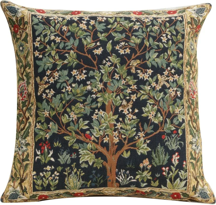 

Throw Pillow Covers, Decorative Boho Pillow Covers for Couch, Living Room, Blue Tree Square Cushion C