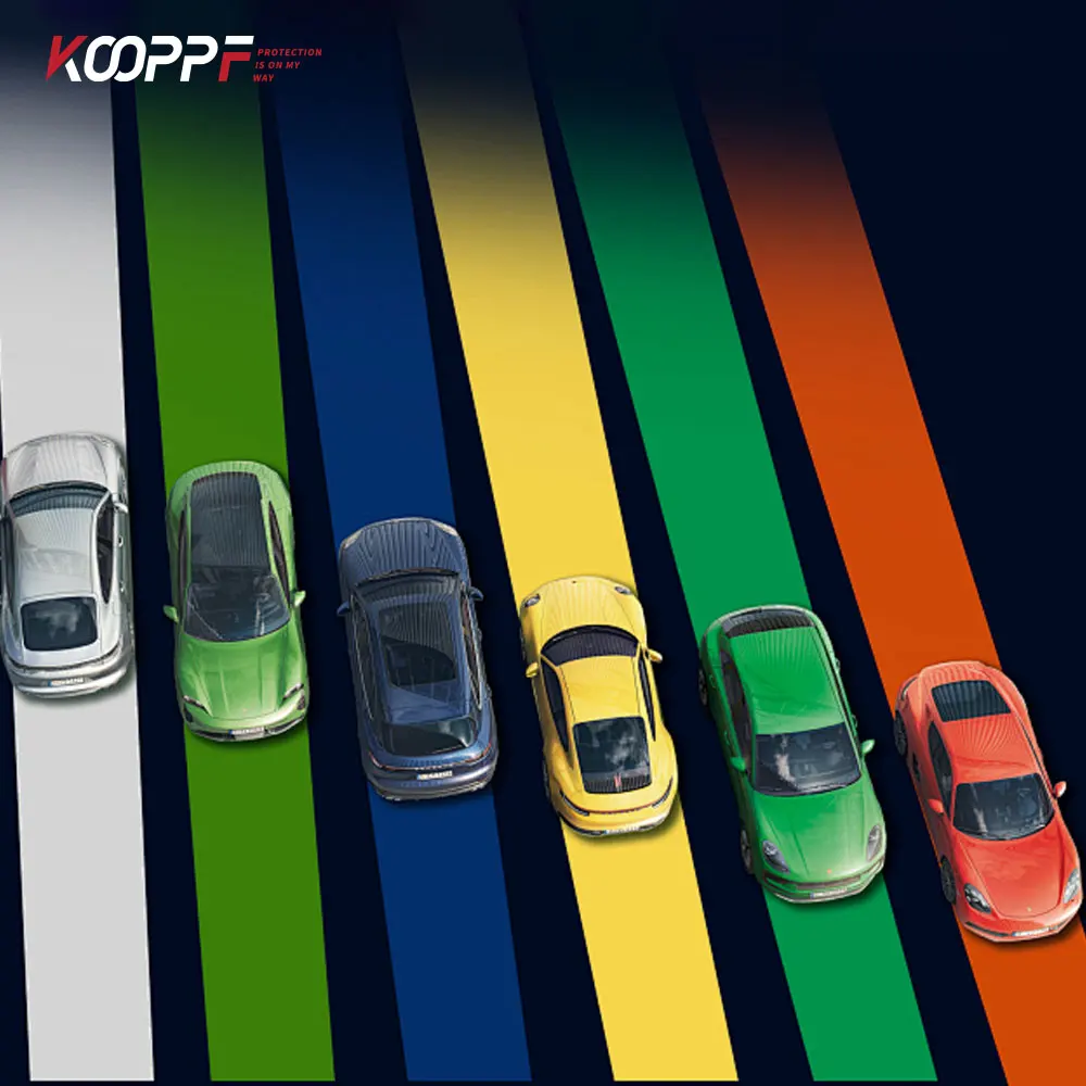 KOOPPF الفينيل التفاف اللون تغيير ماجيك اللؤلؤ سيارة التفاف PET / PVC PPF سيارة يلتف النيون الألوان