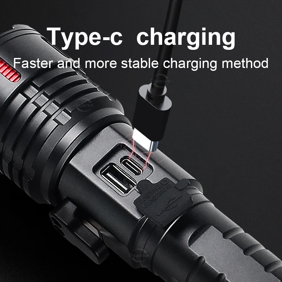 Multifunctional Powerful Tactical Flashlight White Laser LED Torch Rechargeable Lamp Magnet Cutting Rope Self Defense Lantern