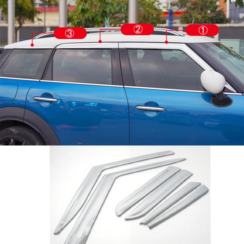 

Car accessories FIT For MINI countryman 2017-2023 ABS chrome waterproof Door Window Visor Vent Shades Sun Rain Guard