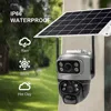 ソーラーカメラ屋外 4G Sim デュアルレンズ 8MP 4K IP PTZ 監視カメラソーラーパネル CCTV PIR 自動追跡内蔵バッテリーカム 6