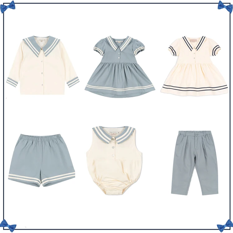 2026 KS Summer Baby Boy Cotton Navy-style College Style Dress Kid T Shirts Pants Shorts Sets Soft Romper Shorts Outfit Suit Baby