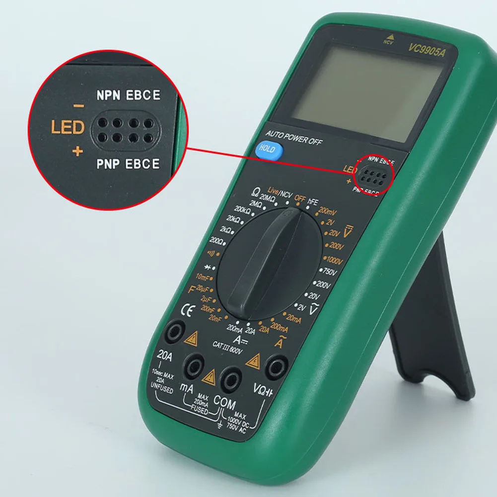 VC9905A Multifunction Tester for Electrical Engineers with Non Contact Voltage Detection and 1999 Count LCD Readout