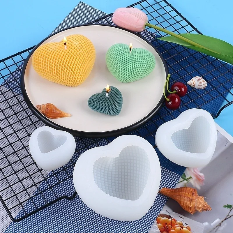 DIY Love Heart 3D Silicone Mould for Valentine Car Scented Candle Squishy Ornament Chocolate Fondant Baking Home Decor Gift Tool 2