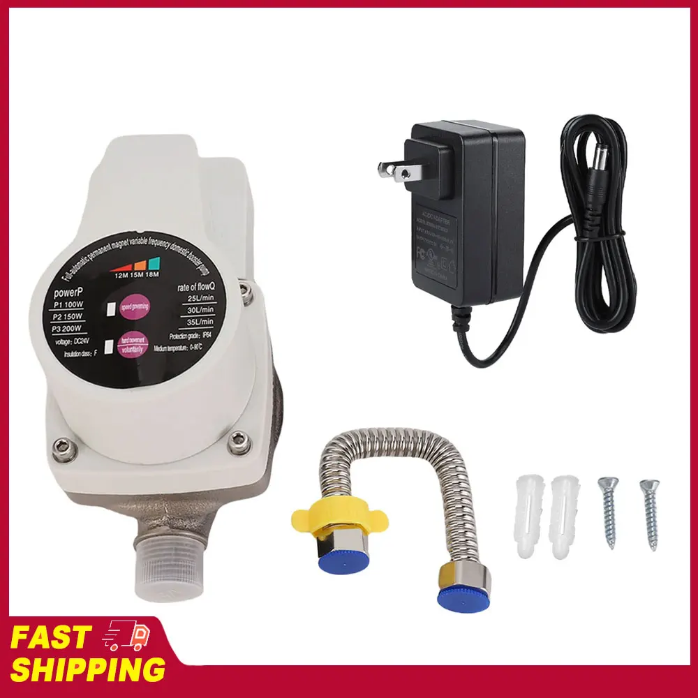 Water Pressure Booster Pump Automatic Quiet 3 Speeds Brushless Motor Water Booster Pump for Faucets Toilets Boilers Showers