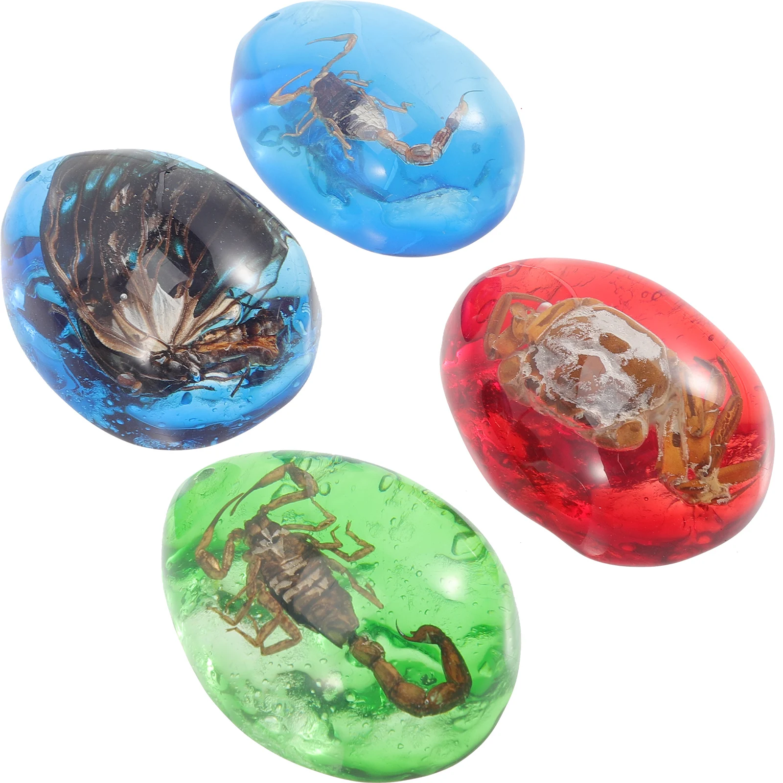 

4 Pcs Pendant Insect Amber Specimen Decorations Pendants Synthetic Resin Specimens