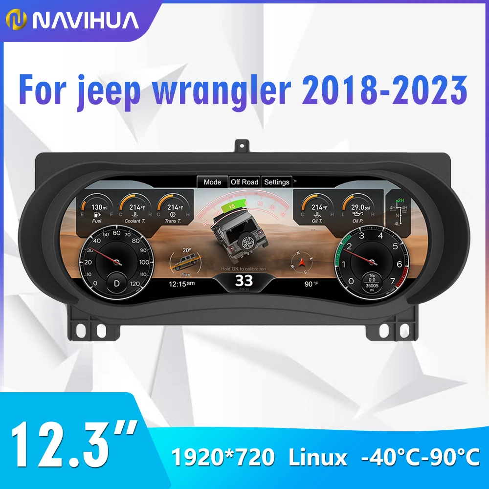 Virtual Cockpit Digital Cluster LCD Speedometer Dashboard Display Panel for Jeep Wrangler JL 2011-2017 2018-2023