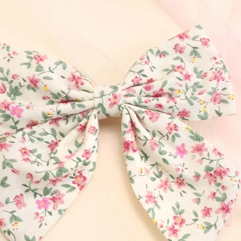 Oaoleer 2Pcs/set New Daisy Flower Hair Bow Clips for Kids Girls Cute Bowknote Hairpin Kids Barrettes Summer Hair Accessories